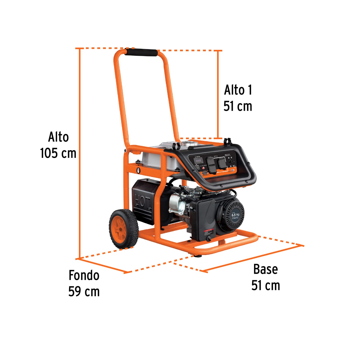 Generador portátil 2.5 kW motor a gasolina, TRUPER