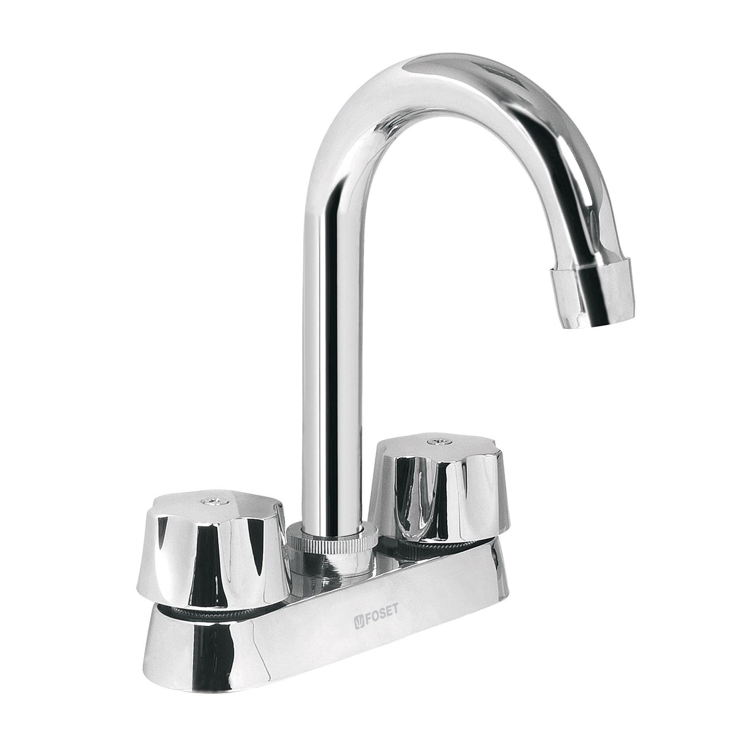 Mezcladora 4" para lavabo, barra de cuello, cartucho cerámico