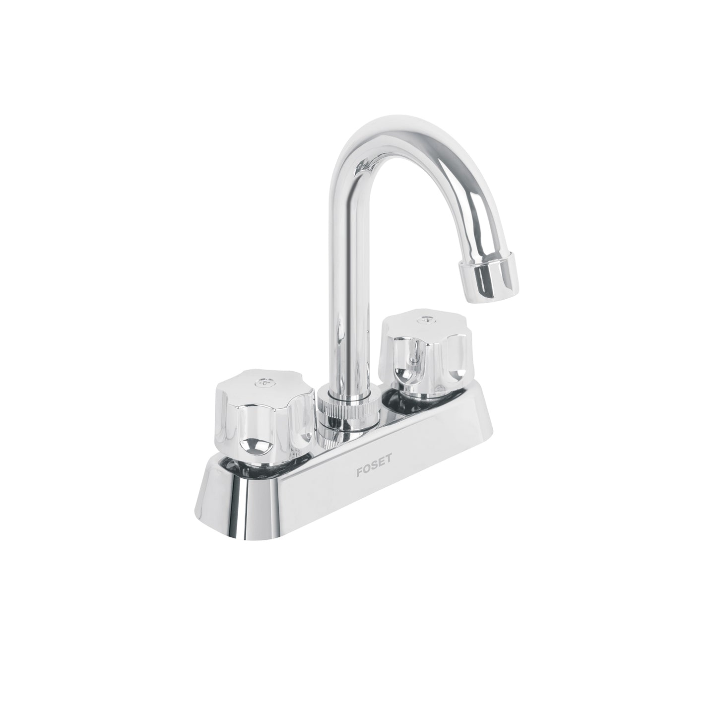 Mezcladora 4" lavabo, ABS, cuello bar, hexagonal, BASIC